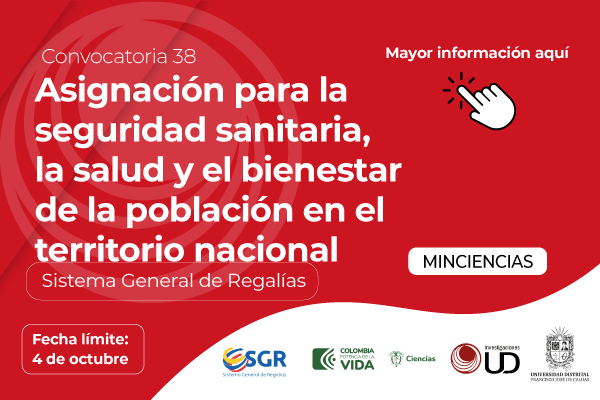 Imagen decorativa Convocatoria 38 de la Asignación para la Ciencia, Tecnología e Innovación del Sistema General de Regalías para la Conformación de un Listado de Proyectos Elegibles para la Seguridad Sanitaria, la Salud y el Bienestar de la Población en el Territorio