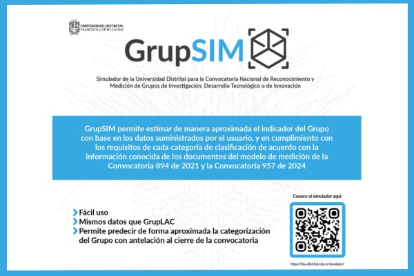 Imagen noticia: GrupSIM, primer simulador para convocatoria de Reconocimiento y Medición MinCiencias