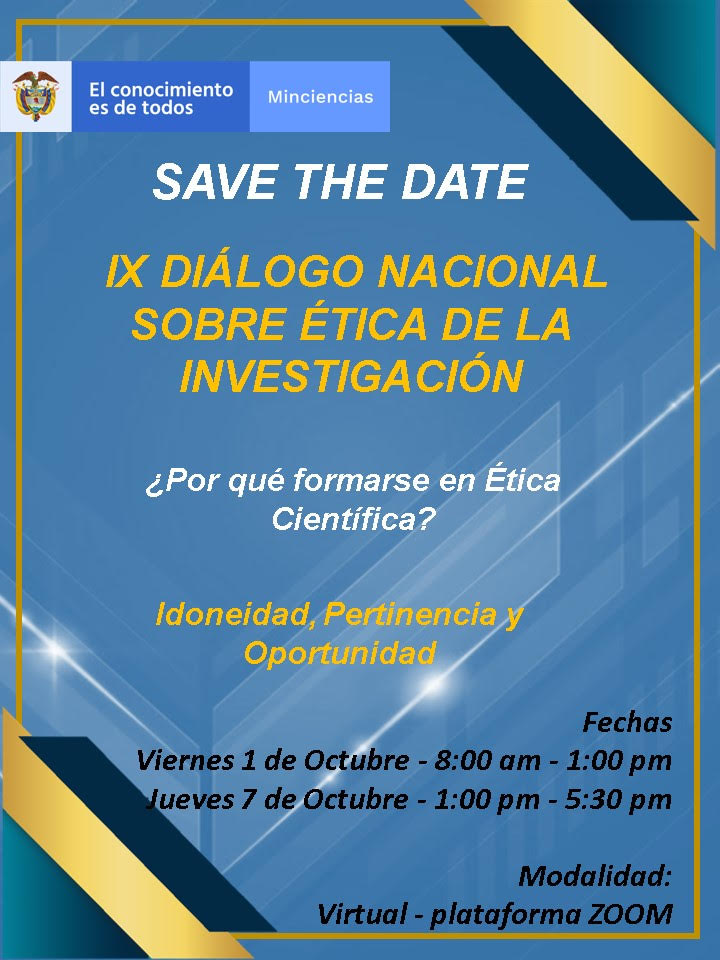 Invitación IX Diálogo Nacional sobre Ética de la Investigación